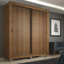 Ver imagem 1 de Guarda-roupa Solteiro Madesa Denver 2 Portas de Correr com Pés - Rustic