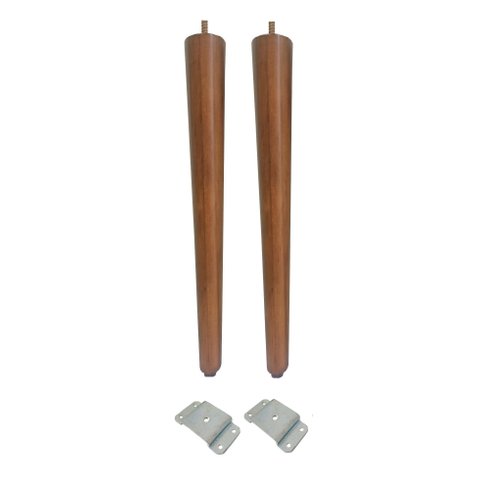 Kit de 2 Pé Palito 75cm Amendoa Marrom Claro + Chapinha Reta Metal