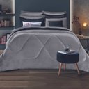 Ver imagem 1 de Edredom Casal Plush Inove Cinza Cromo