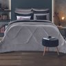 Edredom Casal Plush Inove Cinza Cromo - 1
