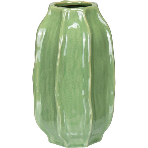 Vaso Decorativo Enfeite Casa Home&Co Cerâmica 20x10x10cm Verde