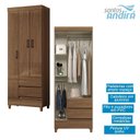 Ver imagem 5 de Guarda Roupa Solteiro 3 Portas com Pés Fit Jequitibá Acetinado - Santos Andirá
