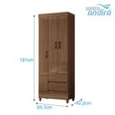 Ver imagem 3 de Guarda Roupa Solteiro 3 Portas com Pés Fit Jequitibá Acetinado - Santos Andirá