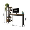 Mesa Escrivaninha Artemis Prateleiras Escritório Moderno Estilo Industrial Nicho Gaveta Cor Canela - 5