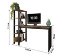 Ver imagem 5 de Mesa Escrivaninha Artemis Prateleiras Escritório Moderno Estilo Industrial Nicho Gaveta Cor Canela