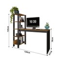 Ver imagem 5 de Mesa Escrivaninha Artemis Prateleiras Escritório Moderno Estilo Industrial Nicho Gaveta Cor Canela