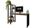 Ver imagem 1 de Mesa Escrivaninha Artemis Prateleiras Escritório Moderno Estilo Industrial Nicho Gaveta Cor Canela