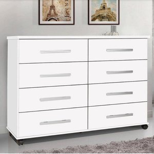 Cômoda 8 Gavetas Jade - Primus: Branco