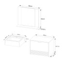 Ver imagem 4 de Gabinete de Banheiro Suspenso com Pia e Espelheira Amêndoa Mármore Branco