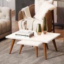 Ver imagem 6 de Trio de Mesas de Centro, Apoio e Lateral Pé Palito - Branco