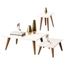 Ver imagem 1 de Trio de Mesas de Centro, Apoio e Lateral Pé Palito - Branco