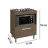 Mesa Balcão Fogão Cooktop Forno Micro-ondas Buriti Amêndoa - 6