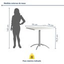 Ver imagem 3 de Mesa de Jantar Quadrada Tampo MDF 79cm com Base de AÇOX79CM com Base de Aço Casual Branco/Cromado