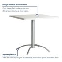 Ver imagem 6 de Mesa de Jantar Quadrada Tampo MDF 79cm com Base de AÇOX79CM com Base de Aço Casual Branco/Cromado