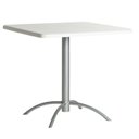 Ver imagem 2 de Mesa de Jantar Quadrada Tampo MDF 79cm com Base de AÇOX79CM com Base de Aço Casual Branco/Cromado