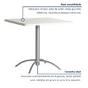 Ver imagem 7 de Mesa de Jantar Quadrada Tampo MDF 79cm com Base de AÇOX79CM com Base de Aço Casual Branco/Cromado
