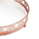 Ver imagem 3 de Bandeja redonda de metal rose gold luxo com trabalhado
