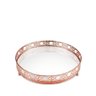 Bandeja redonda de metal rose gold luxo com trabalhado - 1