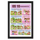 Ver imagem 4 de "Os 10 Mandamentos Deixado por Jesus Cristo" Quadro Infantil:Preto
