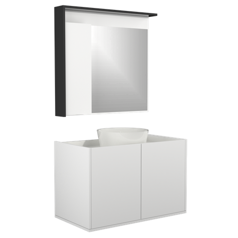 Conjunto Gabinete Suspenso para Banheiro Davi 80cm