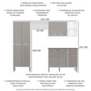 Ver imagem 3 de Cozinha Compacta c/ 2 Leds 4 pçs Xangai Multimóveis V3414 Branca/Lacca Fumê