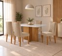 Ver imagem 1 de Conjunto Sala de Jantar Mesa Moscou Tp Canto Copo com 4 Cadeiras Estela
