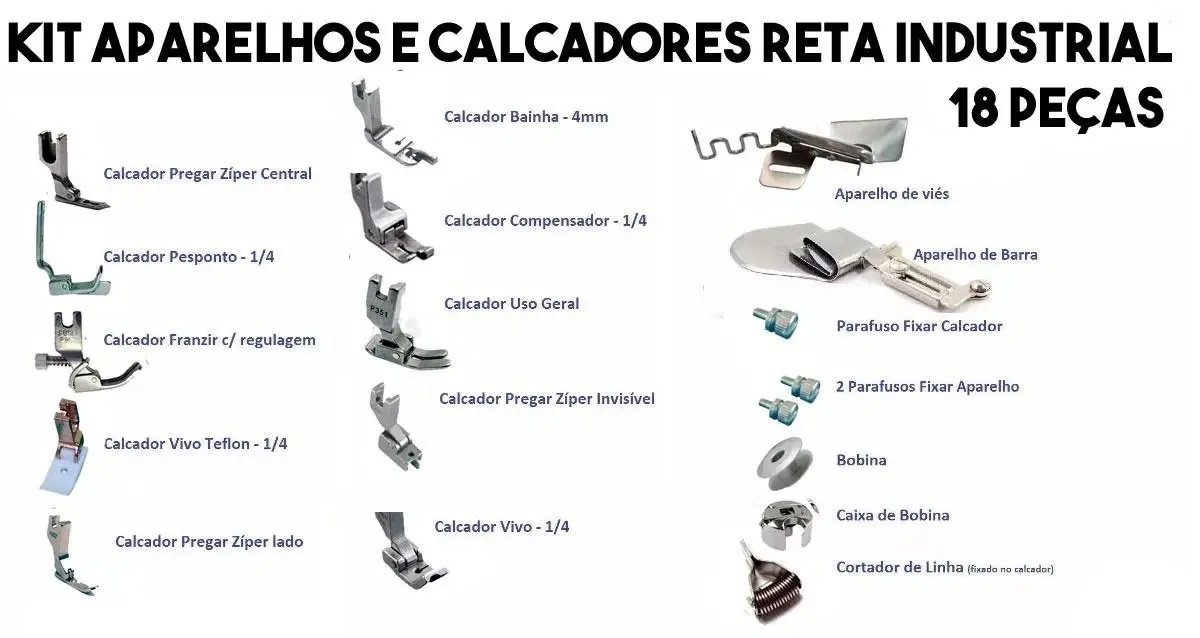 Reta Industrial Completa Siruba Completa 220v + 18 Calcadores - 2