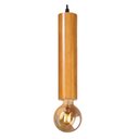 Ver imagem 3 de Luminária Pendente Cilindro Tubo de Madeira Maciça 1 Metro E27 Lustre - Cor Cerejeira