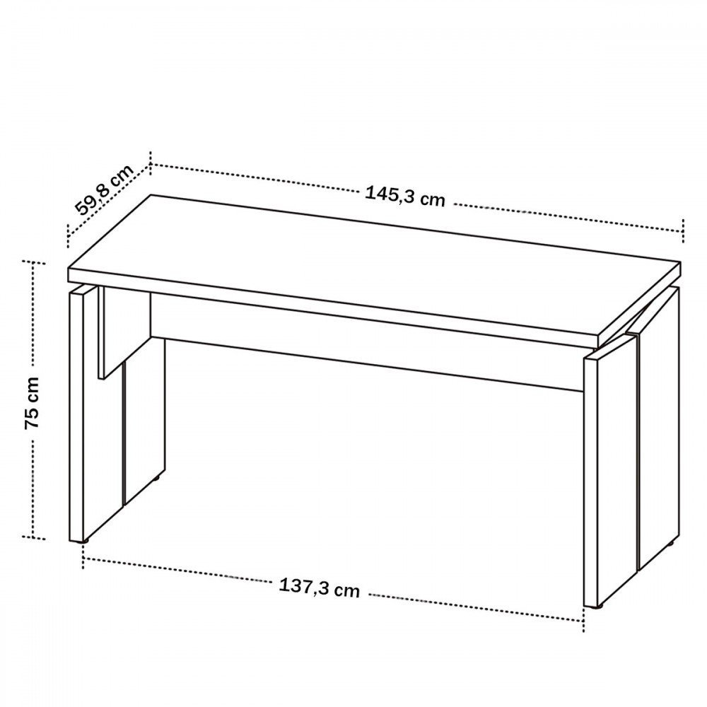 Mesa Escrivaninha Freijó/branco Y37 - Artany Móveis - 4