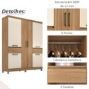 Ver imagem 4 de Guarda Roupa Casal 6 Pt 2 Gv 62760 Amendola Off White Demobile