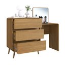 Ver imagem 4 de Cômoda Quarto 3 Gavetas 134,8cm X 121cm Penteadeira Embutida com Espelho Cor:carvalho Xingu