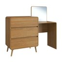 Ver imagem 2 de Cômoda Quarto 3 Gavetas 134,8cm X 121cm Penteadeira Embutida com Espelho Cor:carvalho Xingu