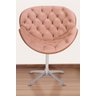 Poltrona Decorativa Bella Laminada Pé Giratório de Alumínio Capitonê Cor:rosa - 2
