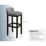 Kit 4 Banquetas Alta Bancada Ônix Pés Madeira Preta com Assento Estofado Detalhe em Corino - 7