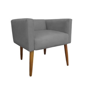 Banco Banqueta para Escrivaninha Penteadeira Suede Cinza - Majú Decor