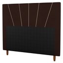 Ver imagem 2 de Cabeceira Cama Box Solteiro Dallas 90cm Sintético Marrom - Desk Design
