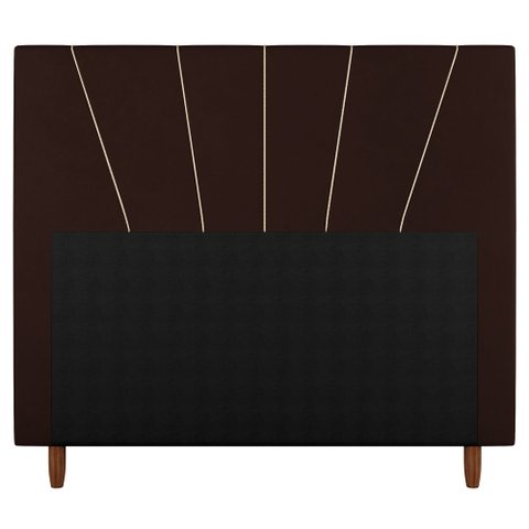 Cabeceira Cama Box Solteiro Dallas 90cm Sintético Marrom - Desk Design