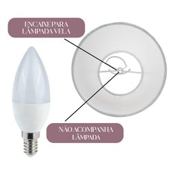Cúpula para Abajur Luminária Pequena Tecido Algodão Cor Branco - 3