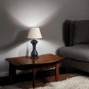 Ver imagem 2 de Abajur de Cerâmica para Sala Preto Fosco Classic com Cúpula de Tecido
