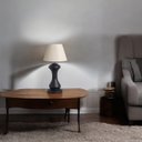 Ver imagem 4 de Abajur de Cerâmica para Sala Preto Fosco Classic com Cúpula de Tecido