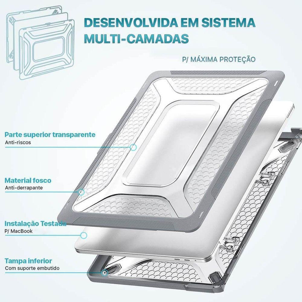 Capa Protetora Anti Impacto Macbook Pro 13.3 Pol A1989 Cinza - 2