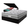 Cama Box Baú Preto e Colchão Casal Evolution Molas Ensacadas Probel - 1