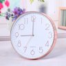 Relógio de Parede Redondo Cozinha Sala Silencioso Branco com Rose Gold - 6