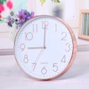 Ver imagem 6 de Relógio de Parede Redondo Cozinha Sala Silencioso Branco com Rose Gold