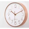 Relógio de Parede Redondo Cozinha Sala Silencioso Branco com Rose Gold - 3