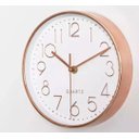 Ver imagem 3 de Relógio de Parede Redondo Cozinha Sala Silencioso Branco com Rose Gold