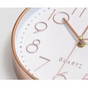Ver imagem 4 de Relógio de Parede Redondo Cozinha Sala Silencioso Branco com Rose Gold