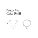 Ver imagem 3 de Puxador Cup Ponto Gold Escovado Zen Design