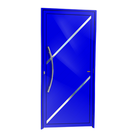 Porta Alumínio Lambril Duna c/Puxador e.Azul 90 Brimak