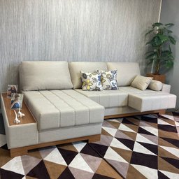 Sofá Rovere Retrátil 2 Módulos com Chaise Longue Direita* D'confort Design Suede Rose - 3